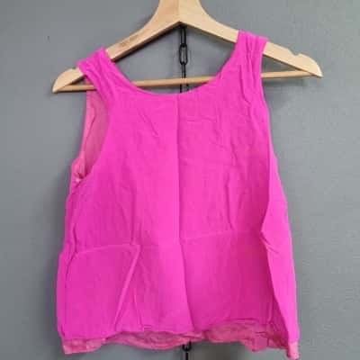 Carla Zampatti Womens Silk Size 10 Crop Pink  