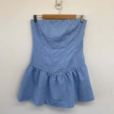 Thatssofetch Blue Strapless Melrose Mini Dress  Size 12 