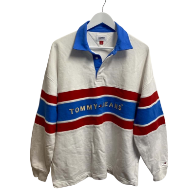 Tommy Jeans Mens  Size L Jumper Blue / Red / White 