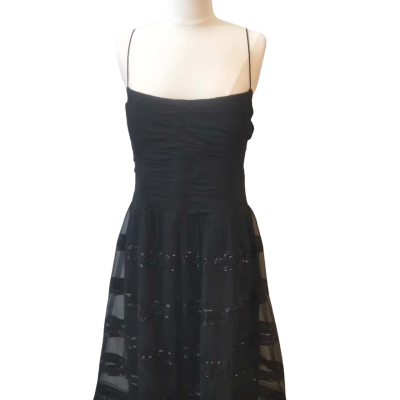 Harry Who Womens  Size 14 Sequin Tull Cocktail Dress Black  