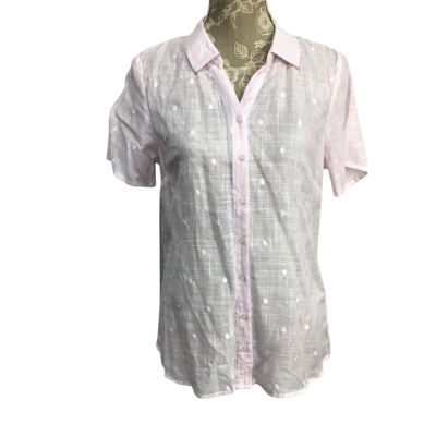 W. Lane Womens  Size 10, 100% Cotton Pink Safari Textured Spot Shirt