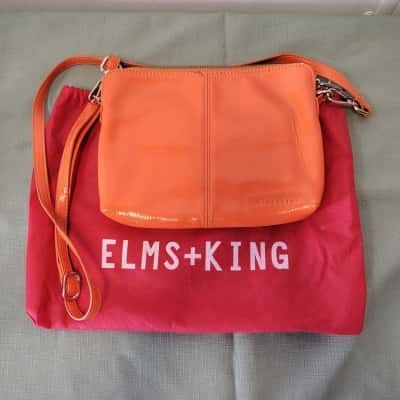 ELMS+KING Orange Patent Leather Crossbody Bag