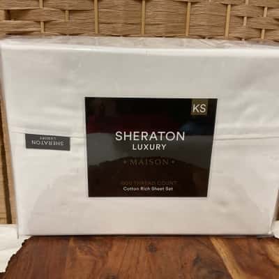 BNWT King Single Bed Sheraton Luxury Maison 1000 thread count cotton sheet set white kids single bed