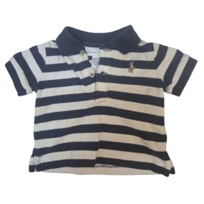Polo Ralph Lauren Kids  Size 0-3m Tee Navy Blue / White 