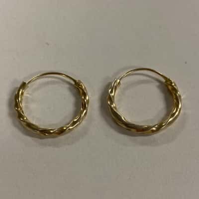 Yellow Tone Silver Filled Hoops 