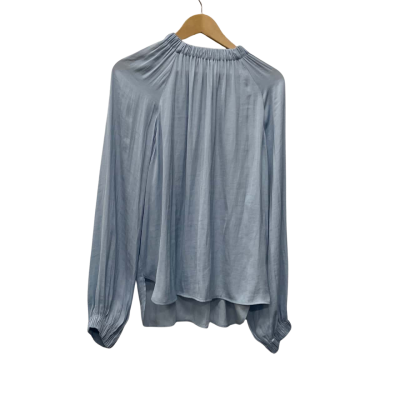 Saba Lilian High Neck Size 16 Long Sleeve Top Blue 