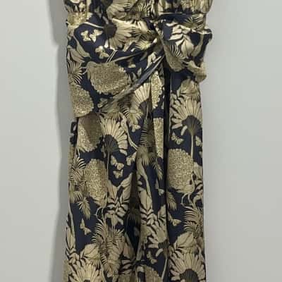 Sheike Womens Dress Size 10 Floral / Green / Navy Blue 