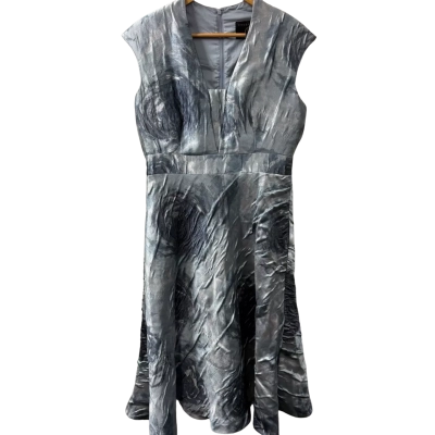 Brand New RRP $ 625 Collection 8 by Phase Eight Womens  Size 12 Midi Dress Blue / Silver 