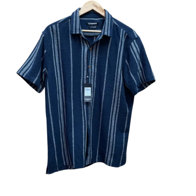 Connor Mens  Size L Short Sleeve Shirt Blue / Striped 