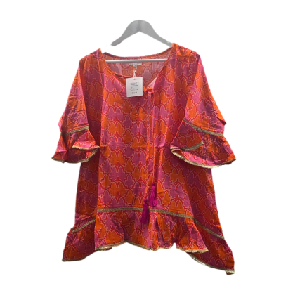 Naudic Hacienda Tunic in Temptress Print Boho Top Size M New With Tags