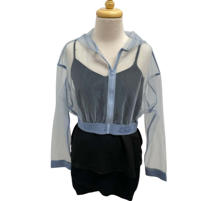 ASOS 4505 Crop Zip Tulle Hooded Top.  Size 40 