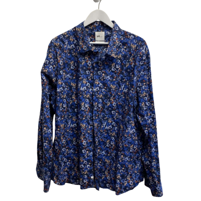 Yd. Mens  Size XXXL Business Shirt Blue / Floral 