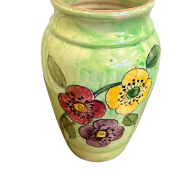 Vintage Australian Newtone Pottery Sydney Hand-Painted Floral Vase – 1930s/40s
