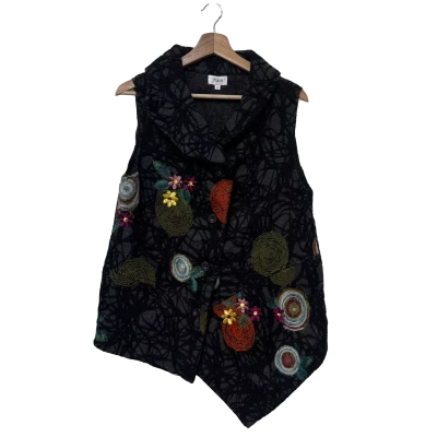 Jham Unique Asymmetrical Embroidered Jacket Size 12
