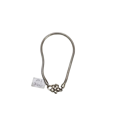 925 Silver Bracelet With Flower Charm & Cubic Zirconia Inset