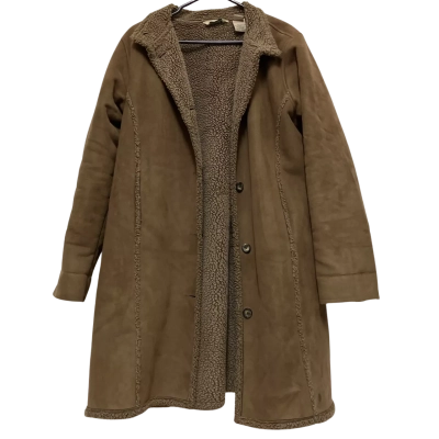 I I Bean Long Coat Womens  Size L Brown 