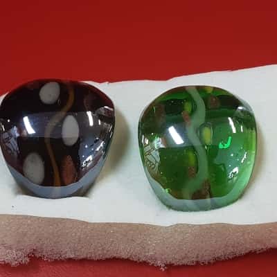 Handmade Artisan crafted glass Rings by two