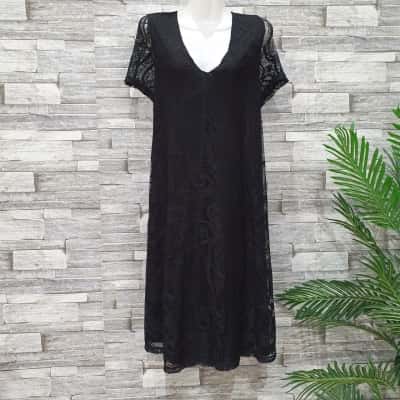 ASOS Womens  Size 18 Midi Dress Black  