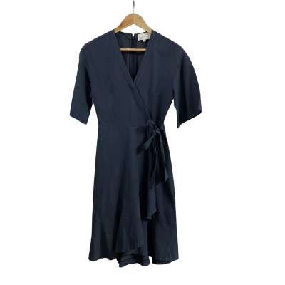 Veronika Maine Womens  Size 6 Short Sleeve Wrap Dress Ink