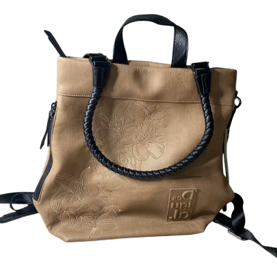 Desigual Faux Leather Brown Backpack