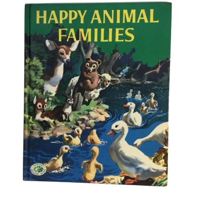 Vintage Happy Animal Families Hard Cover Book
