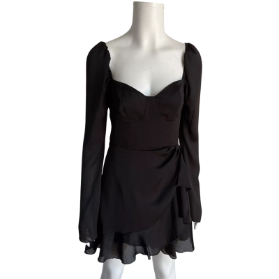 D&M Womens  Size XS Long Sleeve Dress / Mini Dress Black  