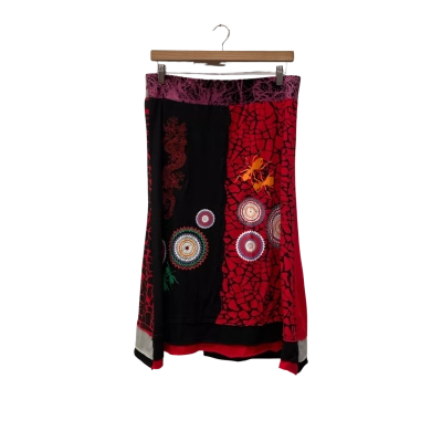  Desigual Women Midi Skirt Size XL/16 Multicolour 