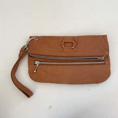 Brown Leather Clutch
