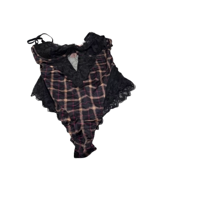 Victoria's Secret Womens  Size S Bodysuit Black  / Checked    hthb