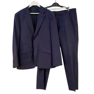Peter Jackson Italy Mens Size L / 100 Jacket L / 96 Pants Wool Suit Navy Blue 