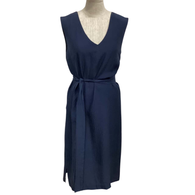 Gorman 100% Silk  Size 10 Sleeveless Dress  Navy Blue 