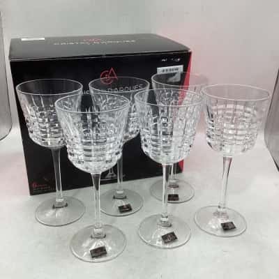 Set 6 Cristal d'Arques Rendez-Vous 250ml Wine Glasses NIB      Brica Shelf