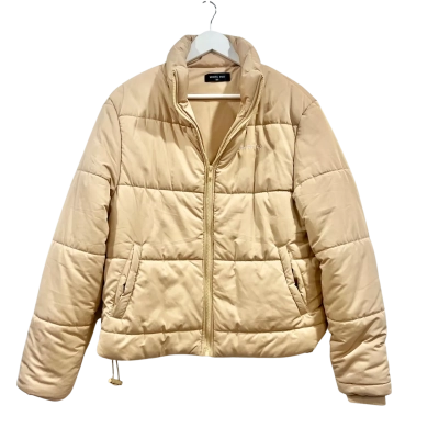 White Fox Beige Puffet Jacket Size M/L 