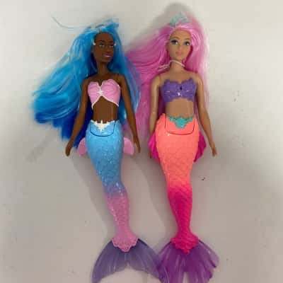 2 x Barbie mermaid dolls