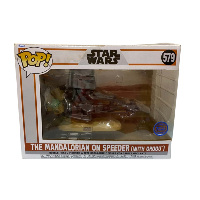Funko Pop Star Wars - The Mandalorian on Speeder (with Grogu) Bobble Head