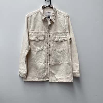 Bershka Womens  Size S Cream denim jacket -penuts 