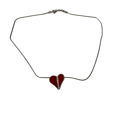 SS 925 Enamel Hinged Heart Pendant + 925 Chain