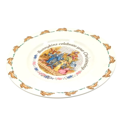 English Fine Bone China Bunnykins Christening Plate ©1993 Royal Doulton  20.5cm 