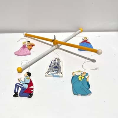 Vintage hand painted crib mobile 