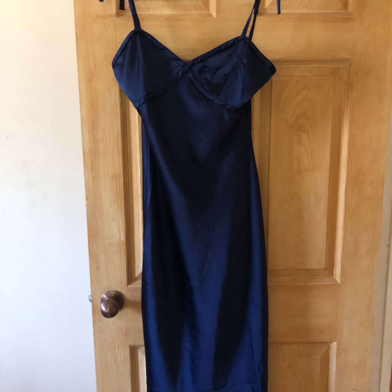 1210582 Oil Blue Pocket Slip Dress