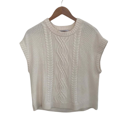 Just Jeans Womens  Size 12 Knit Vest Off White 
