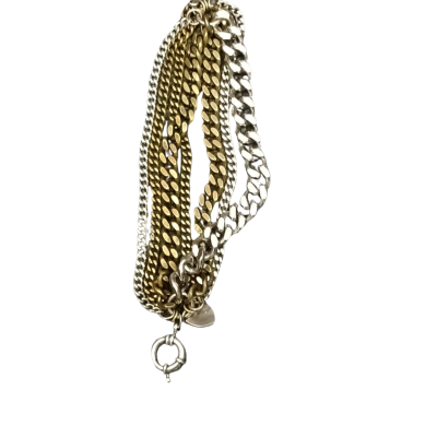  Women's Giles & Bro Silver  & Bronze Tone Chain  Bracelet 