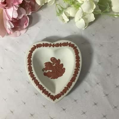 Wedgwood Jasperware Cream /Terracotta Heart Shaped Collector Society Dish