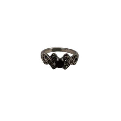  Womens Vintage Ring Sterling Silver with Marcasite Stamped 925(One Missing Stone)