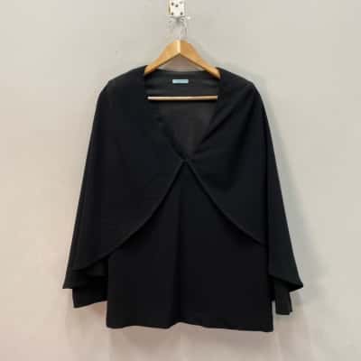 Kookai Womens  Size 10 Long Sleeve Top / Cape Black  
