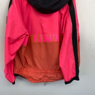 P.E Nation Pink Orange Man Down Front Zipper Jacket Size 12
