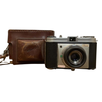Vintage Kodak Retinette 35mm Film Camera w/ Reomar Lens & Leather Case - UNTESTED