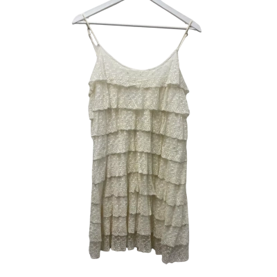  Womens Enchantress Size L Mini Dress Cream Lace