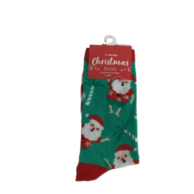 New Artwrap  Unisex Christmas Socks One Size Fits Most: Summer Santa Print #1019-1-PP