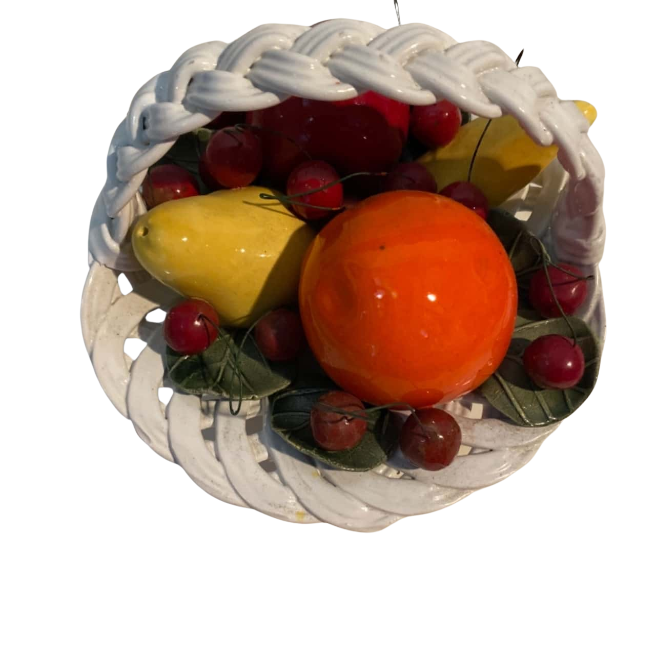 Vintage Ceramic fruit basket centerpiece
